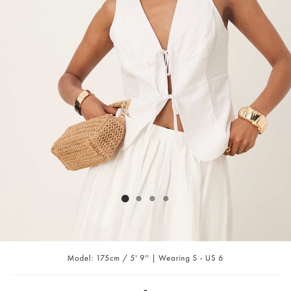 ASOS White Tie-Front Tank Top